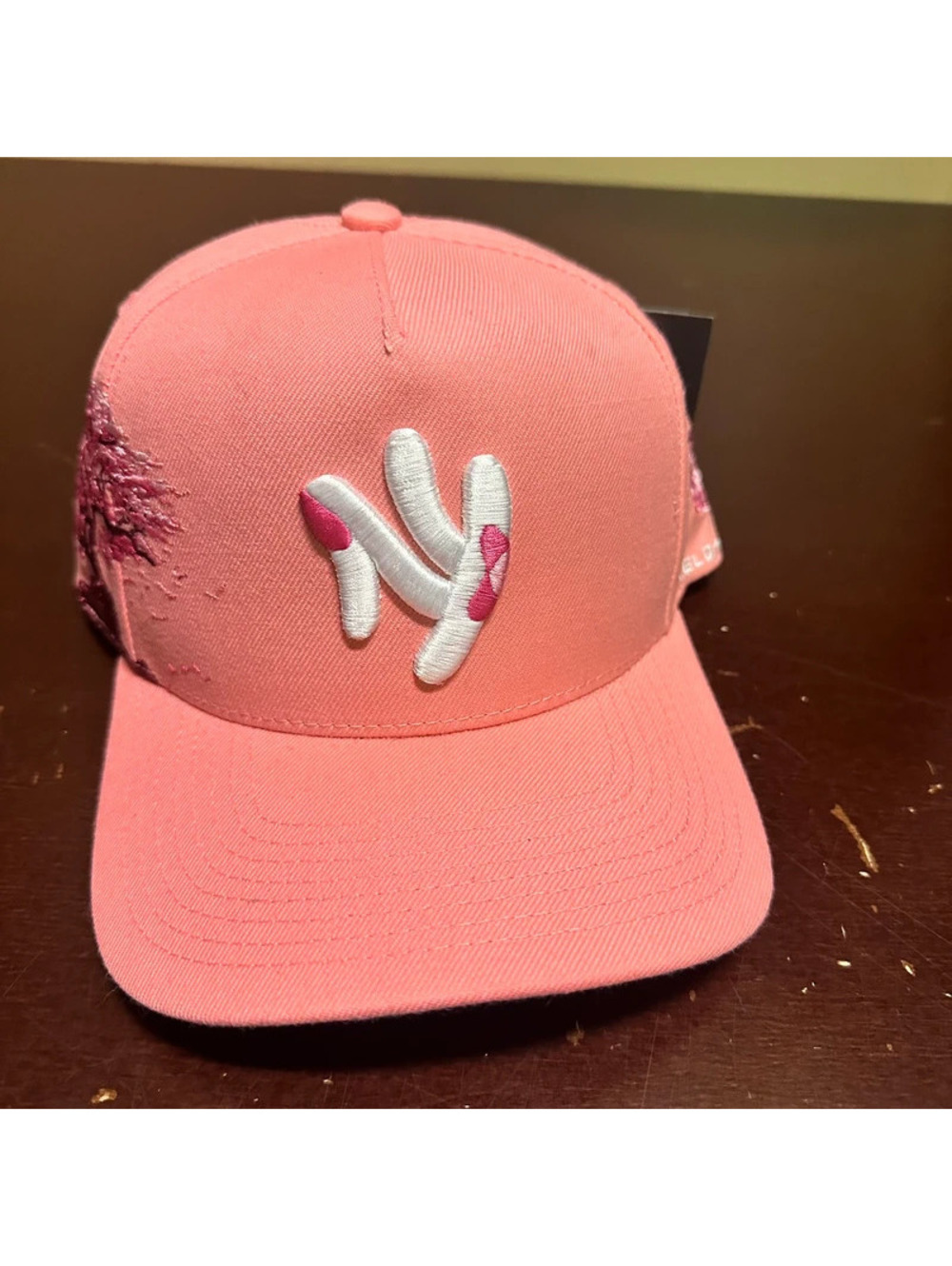 New York Pink and white cancer survivor month unisex snapback hat